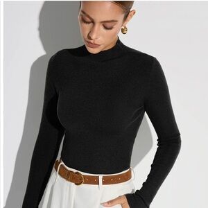 Commense NWT Basics Mock Neck Wool-Blend Knit Top in Small